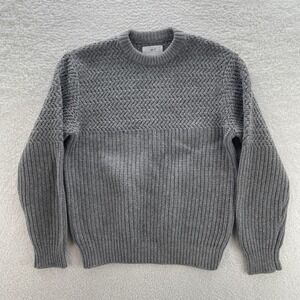 Mr. P. Porter Sweater Mens M Grey Wool Blend Crewneck Textured Knit Luxury